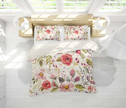 3D Pink Flowers Quilt Cover Set Bedding Set Pillowcases 21- Jess Art Decoration