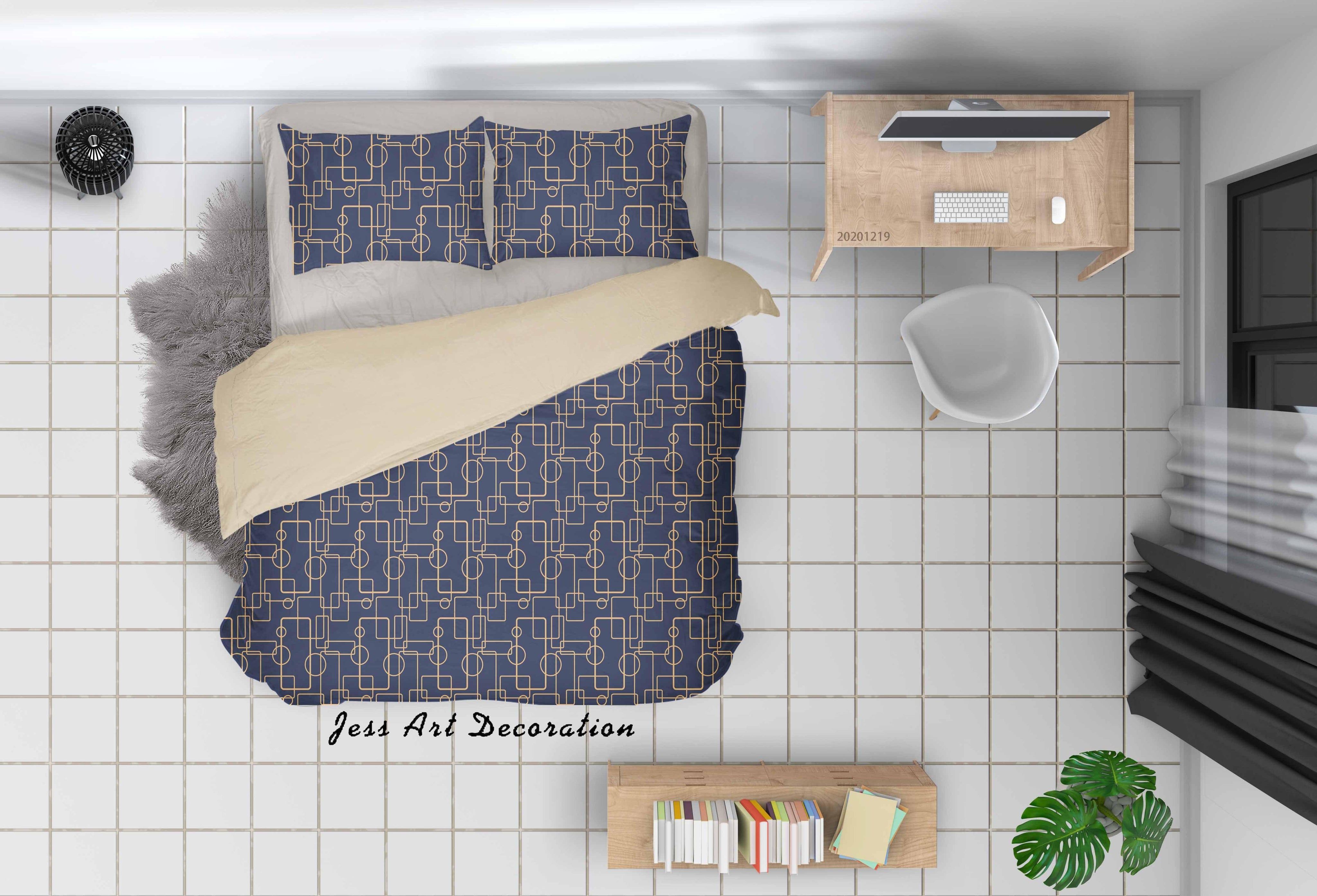 3D Art Deco Pattern Quilt Cover Set Bedding Set Duvet Cover Pillowcases 8- Jess Art Decoration