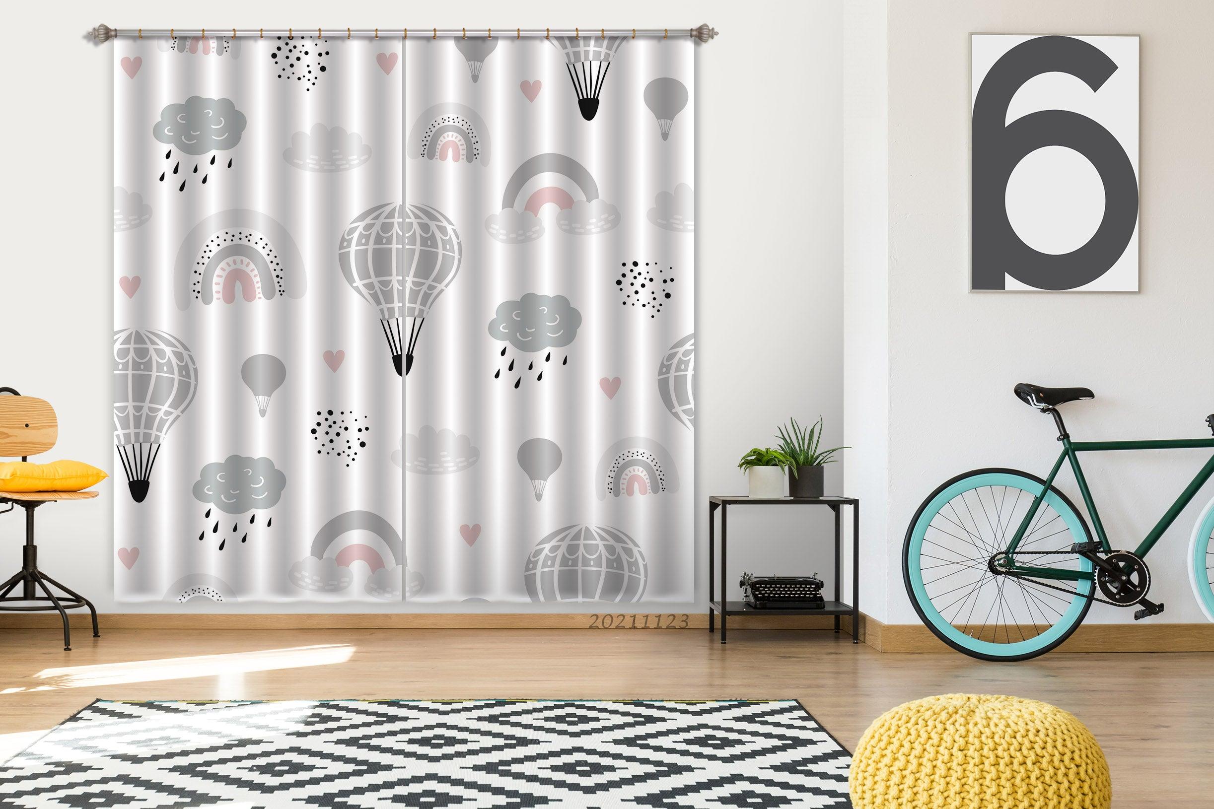 3D Cartoon Cloud Hot Air Balloon Curtains and Drapes LQH 168- Jess Art Decoration