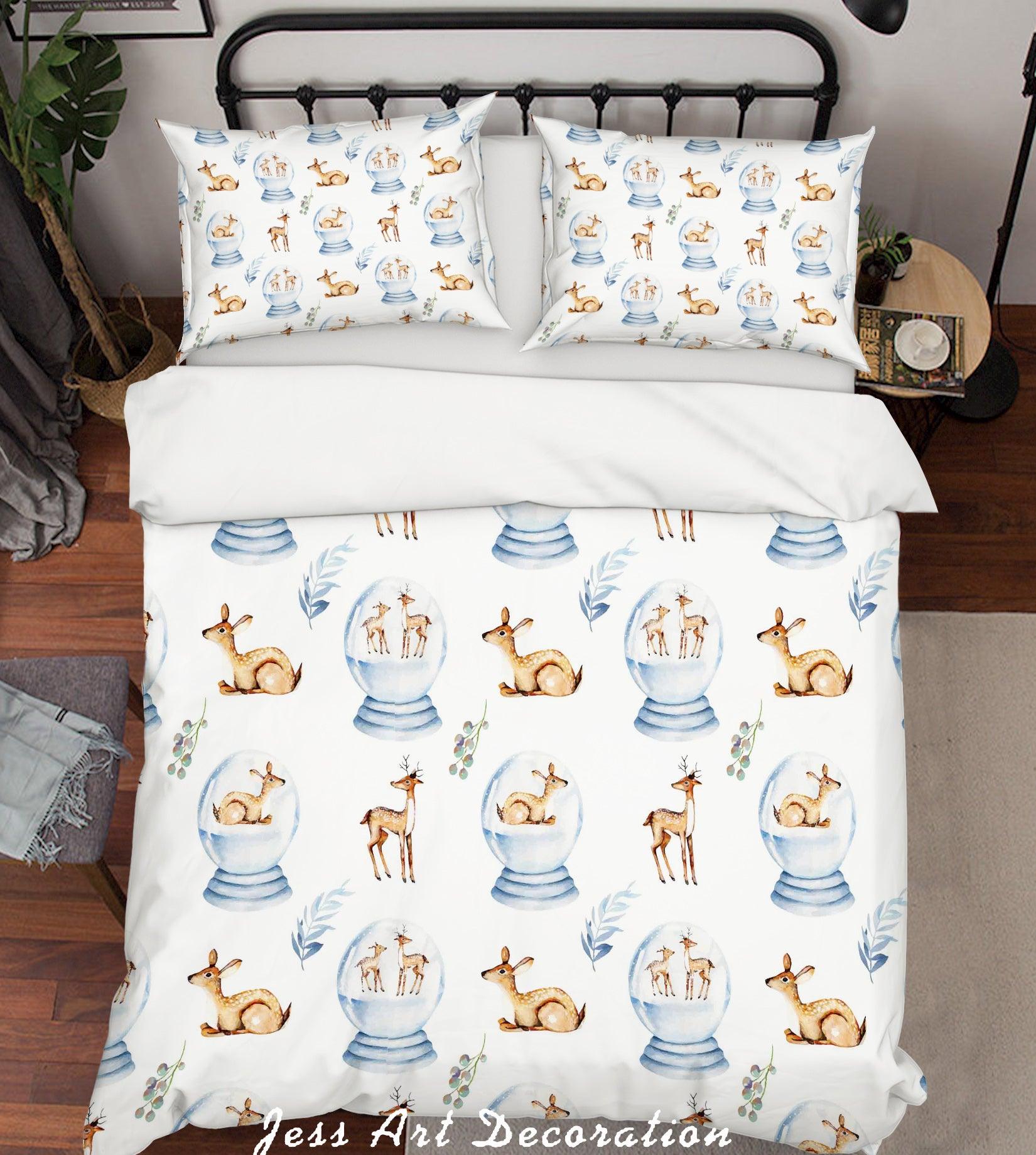 3D Cartoon Elk Music Box Quilt Cover Set Bedding Set Pillowcases 138- Jess Art Decoration