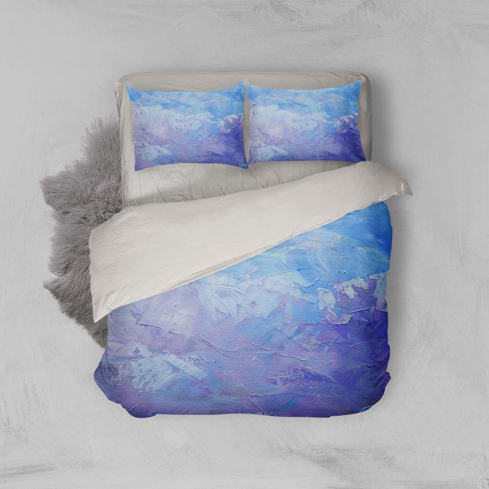 3D Blue Purple Watercolor Quilt Cover Set Bedding Set Pillowcases 38- Jess Art Decoration