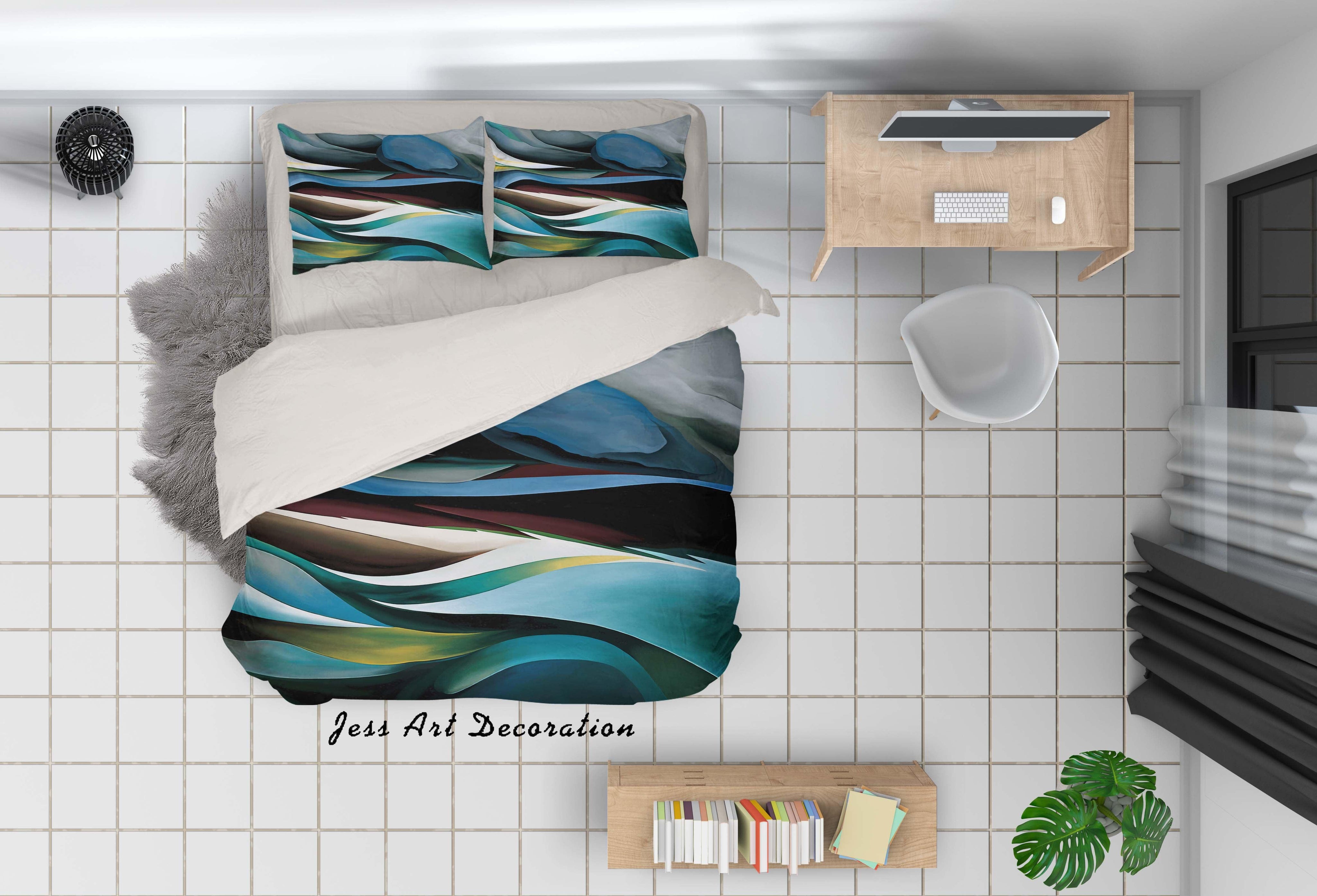 3D Abstract Colourful Oil Painting Mountain Quilt Cover Set Bedding Set Pillowcasesn 54- Jess Art Decoration