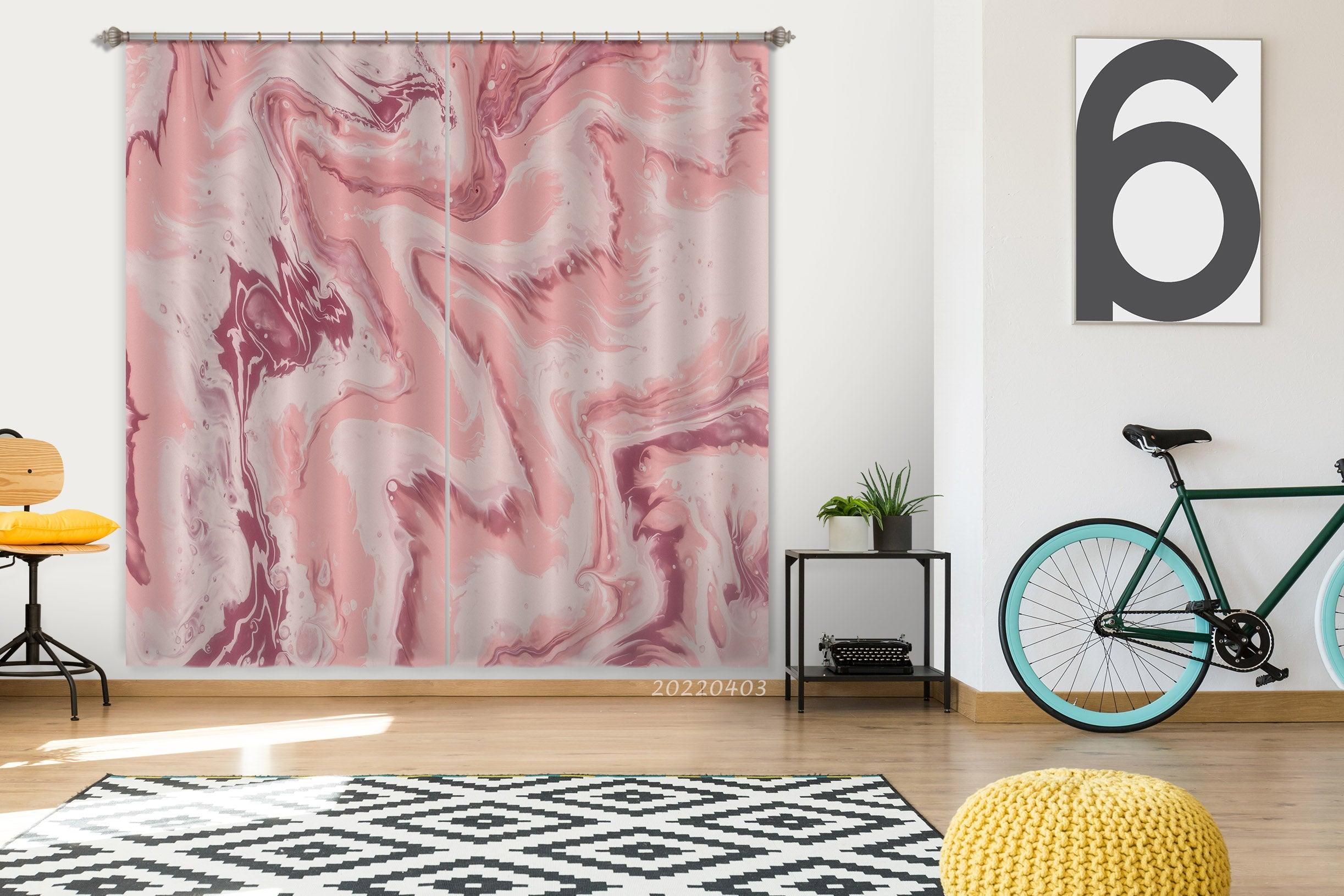 3D Abstract Pink Texture Pattern Curtains and Drapes GD 3235- Jess Art Decoration