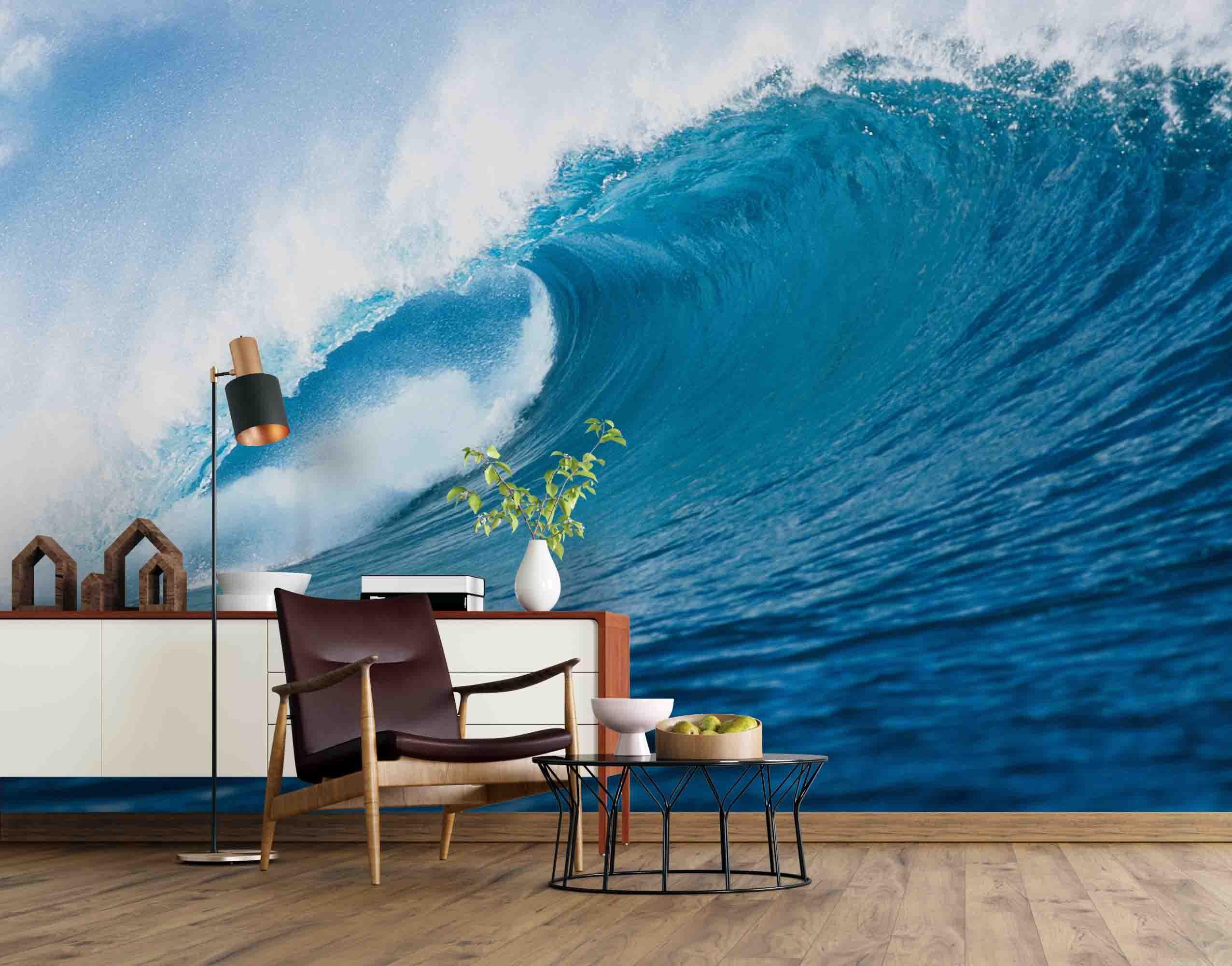 3D Blue Sea Waves Wall Mural Wallpaper ZY D53- Jess Art Decoration