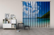 3D Landscape Ocean Beach Mountain Sky Curtains and Drapes GD 3568- Jess Art Decoration