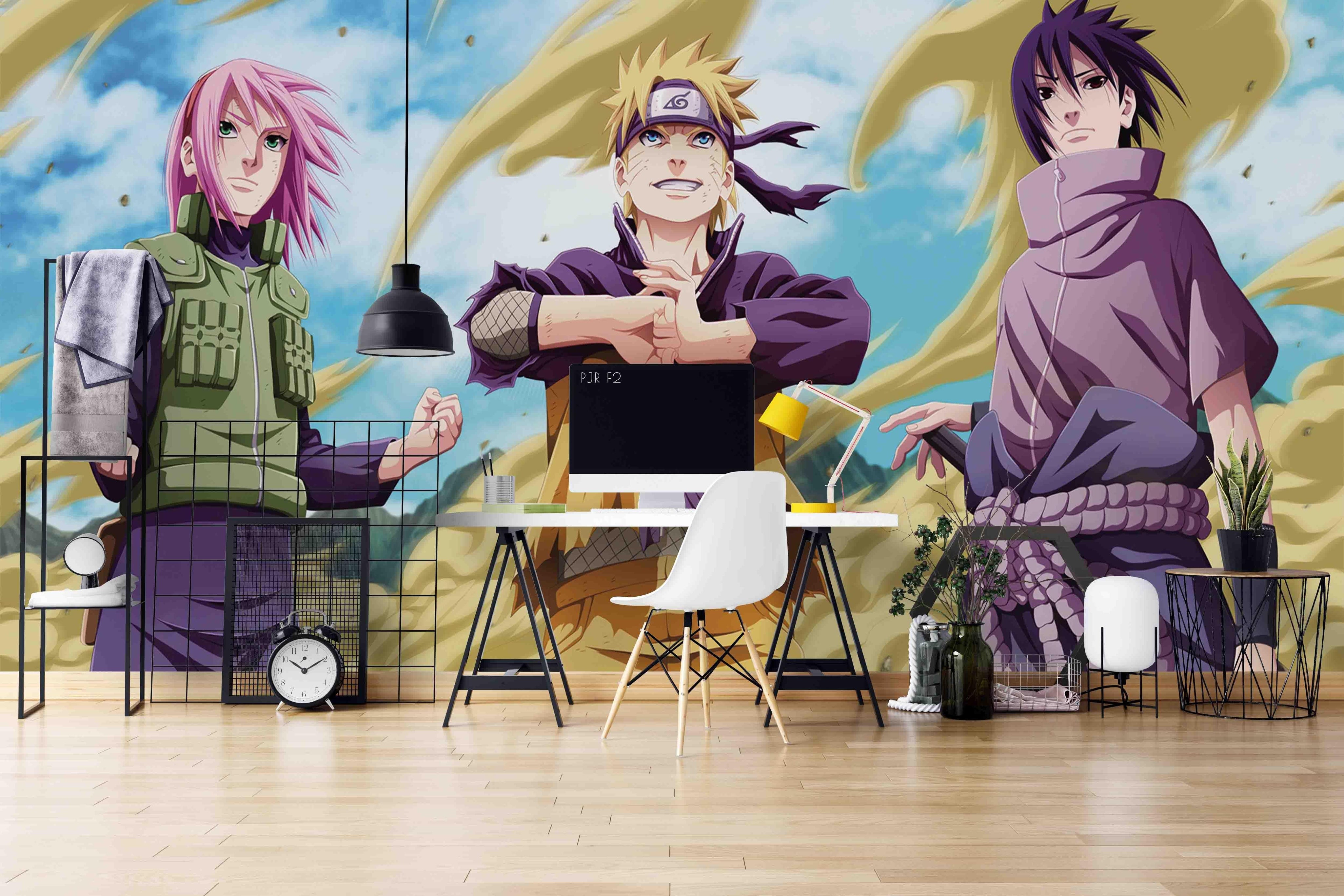 3D Ninja Character Trio anime ninja character trio mural wall mural wallpaper for teen room