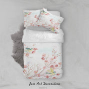 3D Colourful Green Floral Plant Bird Leaves Pattern Quilt Cover Set Bedding Set Duvet Cover Pillowcases WJ 3831- Jess Art Decoration