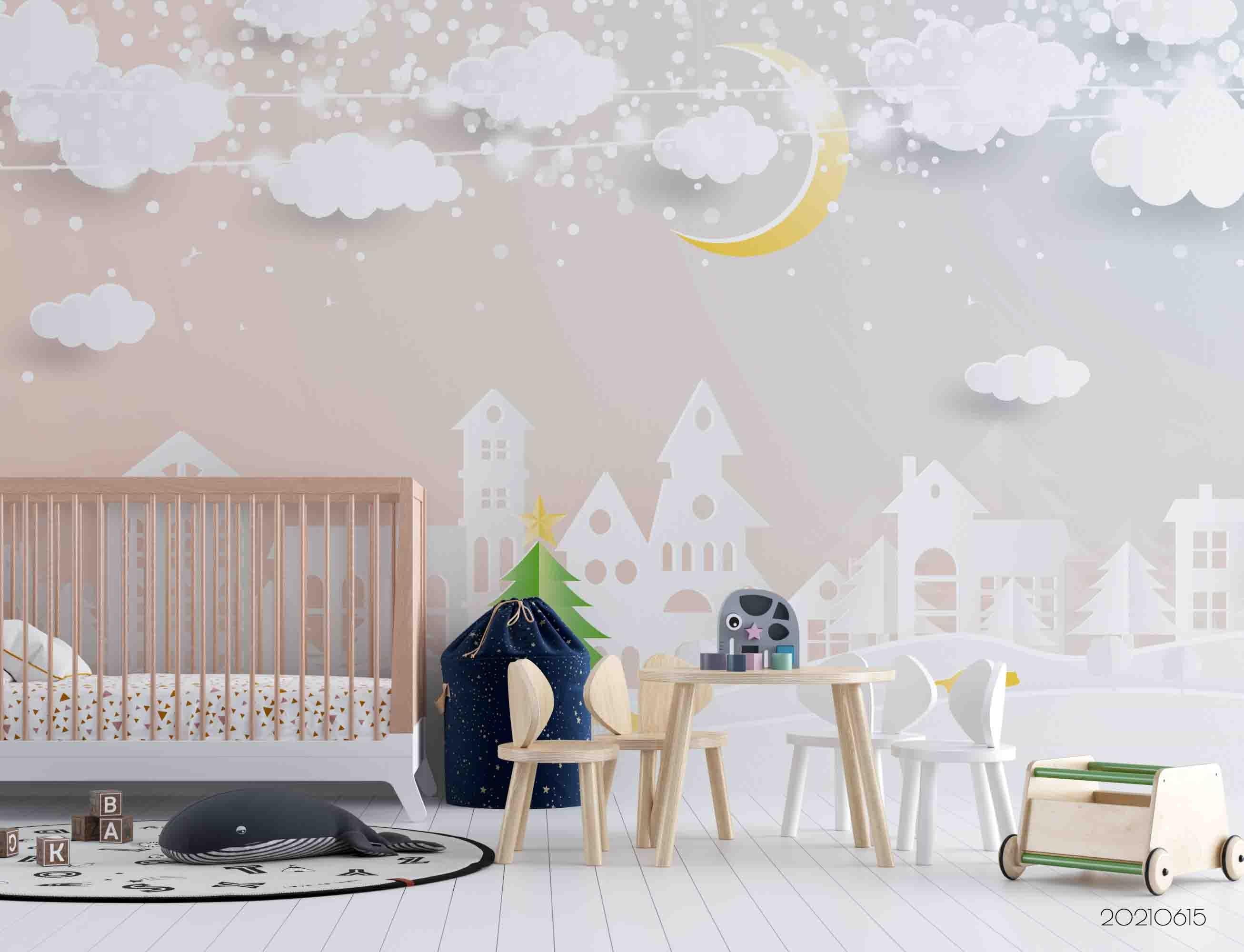 3D Northern Europe Hand-painted Starry Sky Building Wall Mural Wallpaper SWW2456- Jess Art Decoration