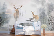 3D Winter Forest Elk Wall Mural Wallpaper 38- Jess Art Decoration