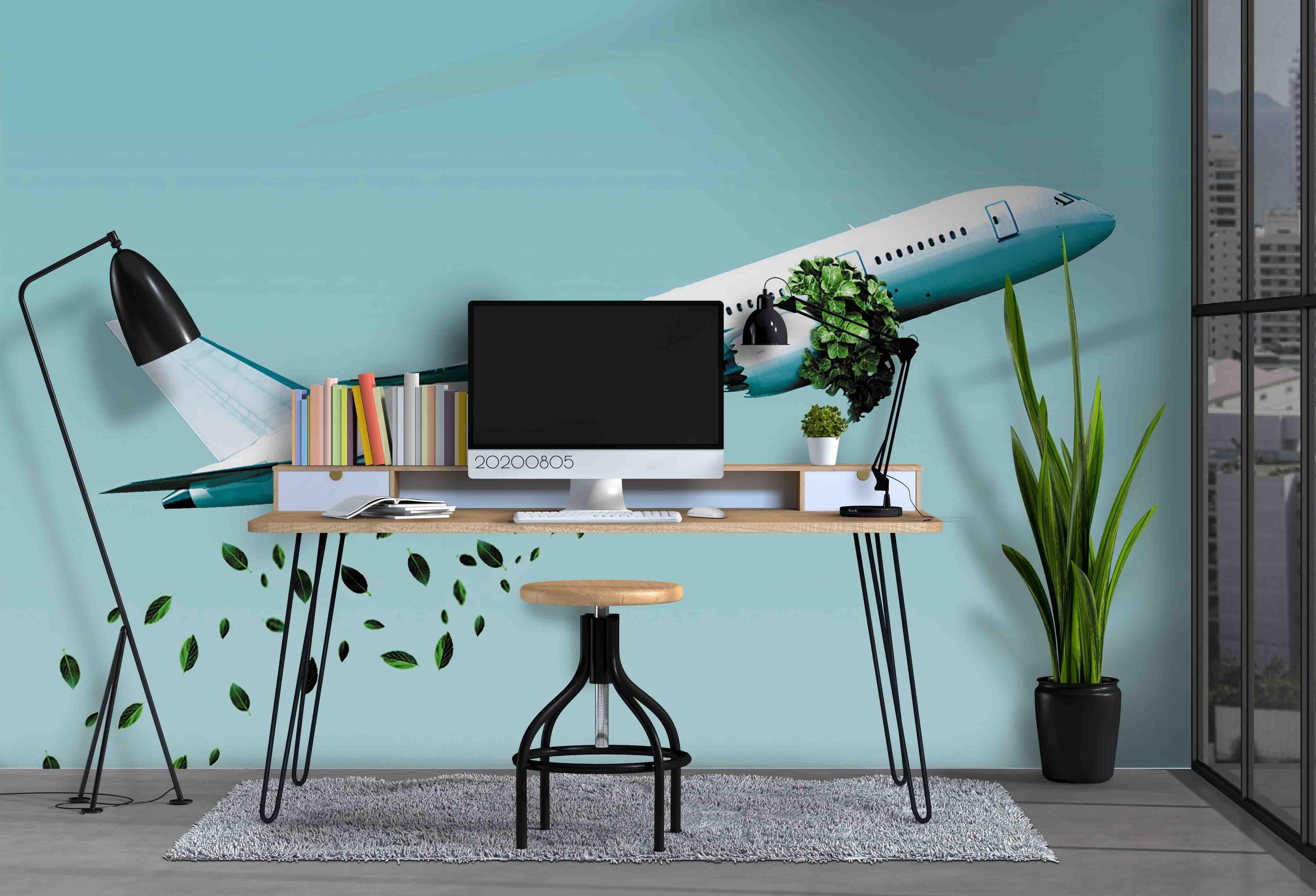 3D Plane Leaves Wall Mural Wallpaper LXL 787- Jess Art Decoration