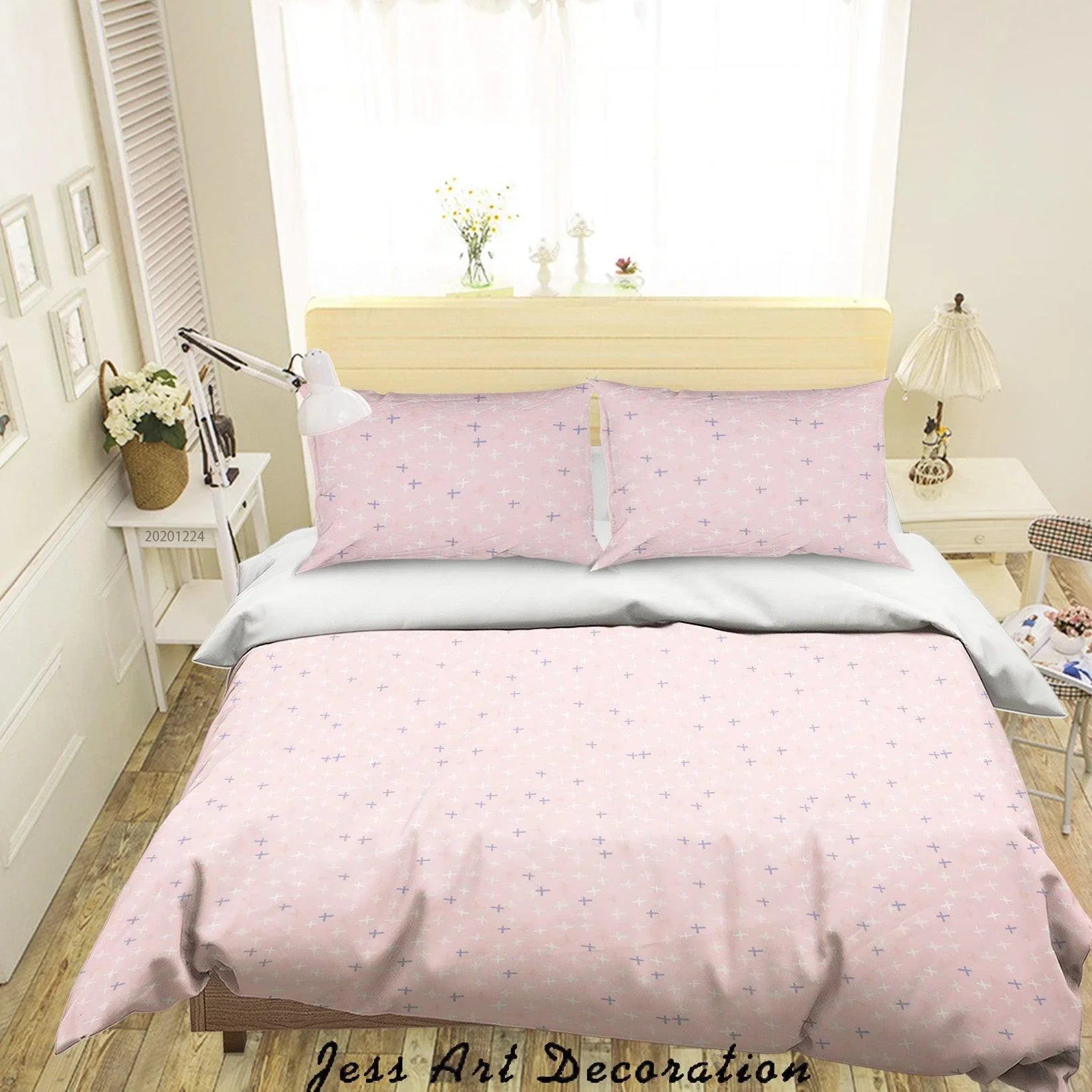 3D Hand Drawn Pink Floral Quilt Cover Set Bedding Set Duvet Cover Pillowcases 128 LQH- Jess Art Decoration