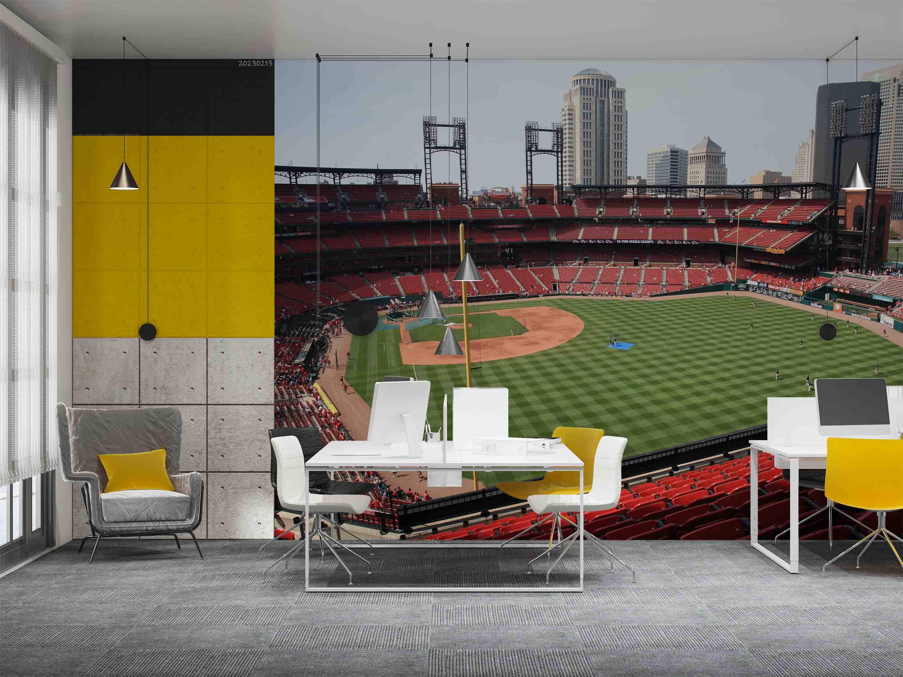 3D Busch Stadium St.Louis Wall Mural Wallpaper GD 1550- Jess Art Decoration