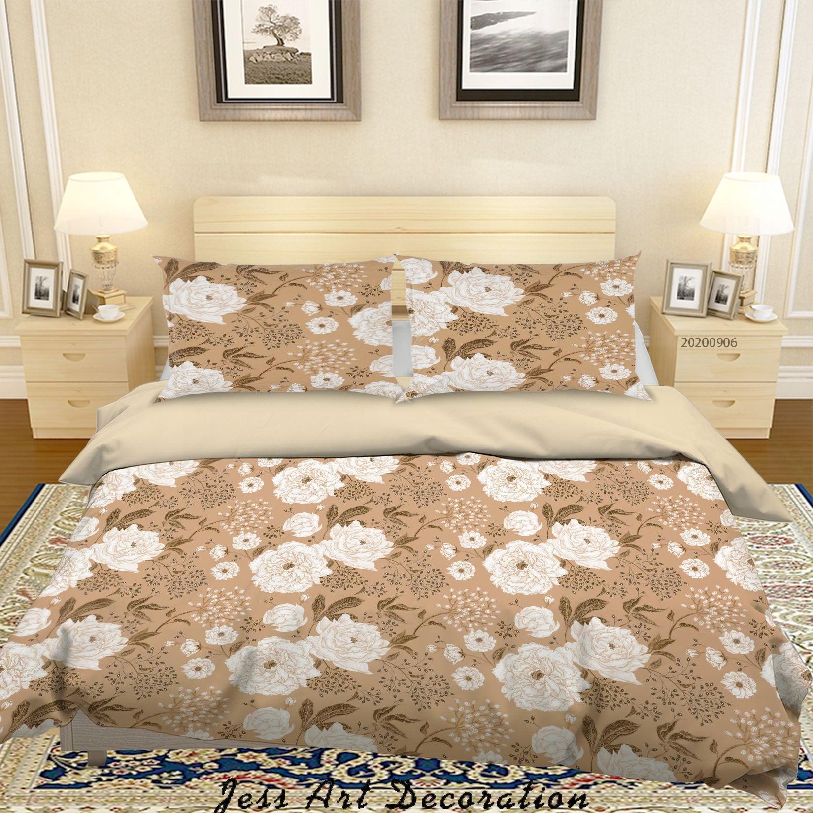 3D Vintage Fresh Leaves Floral Pattern Quilt Cover Set Bedding Set Duvet Cover Pillowcases WJ 3634- Jess Art Decoration