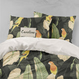 3D Green Leafed Bird Quilt Cover Set Bedding Set Pillowcases 77- Jess Art Decoration