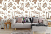 3D Hand Drawn Leaf Wall Mural Wallpaper LQH 130- Jess Art Decoration