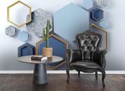 3D Marbling Geometric Hexagon Wall Mural Wallpaper 53- Jess Art Decoration