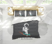3D Planet Astronaut Spaceship Quilt Cover Set Bedding Set Duvet Cover Pillowcases WJ 9244- Jess Art Decoration