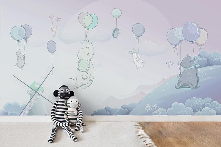 3D Blue Balloon Bears Wall Mural Wallpaper 16- Jess Art Decoration