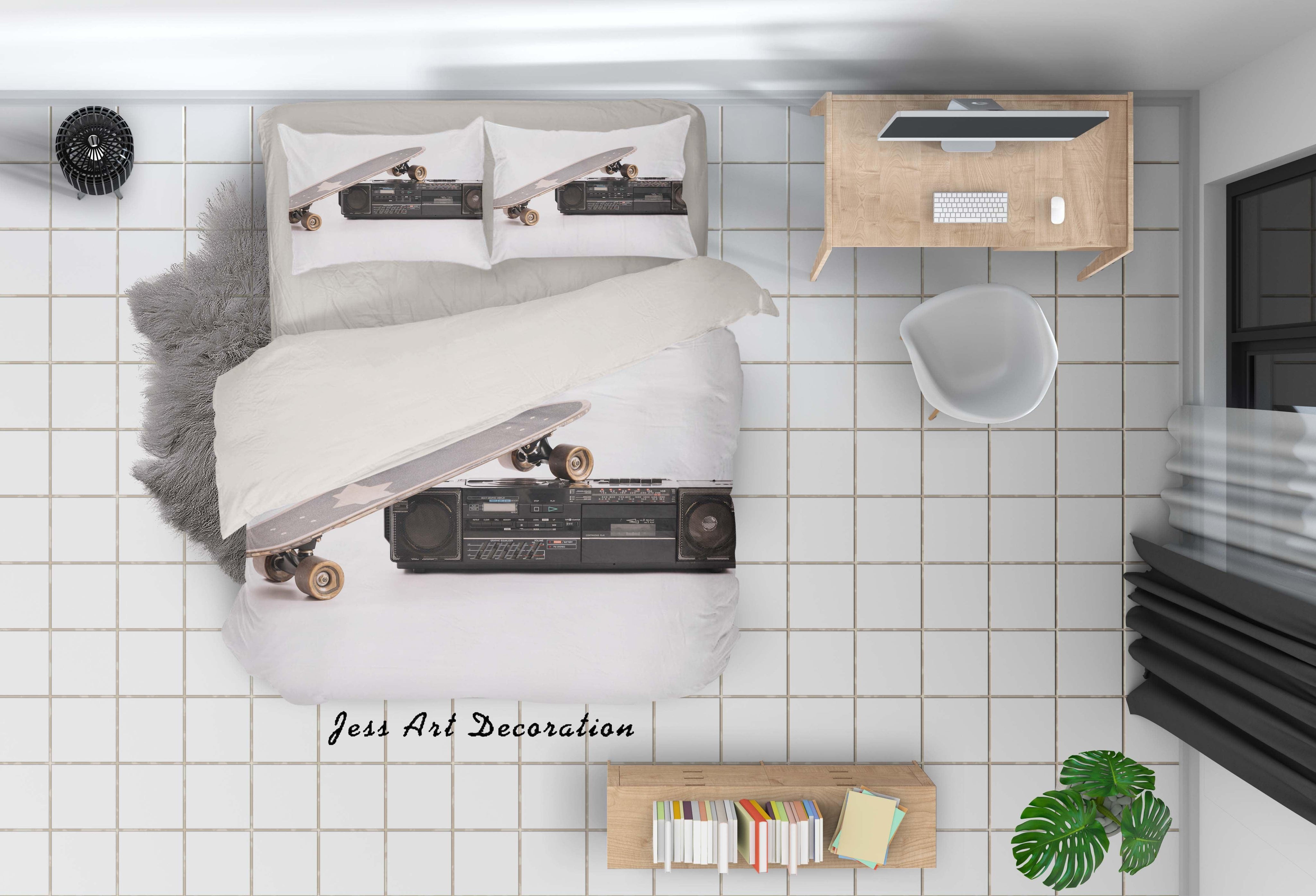 3D Skateboard Quilt Cover Set Bedding Set Pillowcases 76- Jess Art Decoration