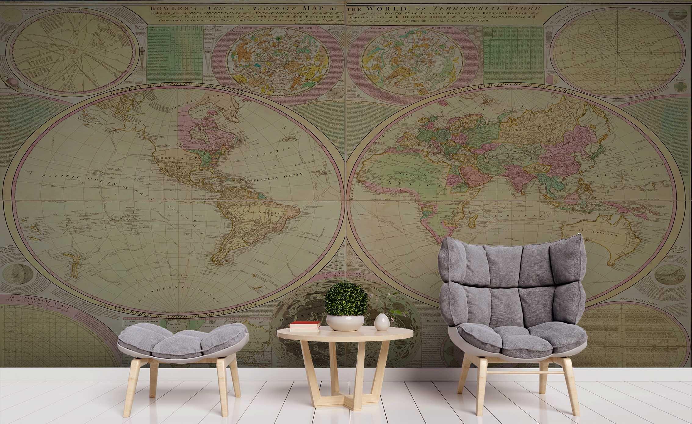 3D Retro World Map Wall Mural Wallpaper 39 LQH- Jess Art Decoration