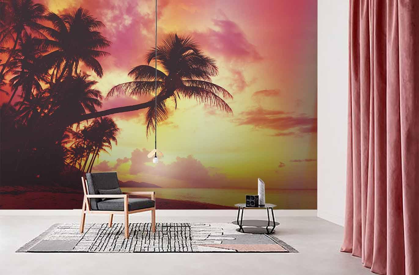 3D Tropical Plant Color Skyh Wall Mural Wallpaper  9- Jess Art Decoration