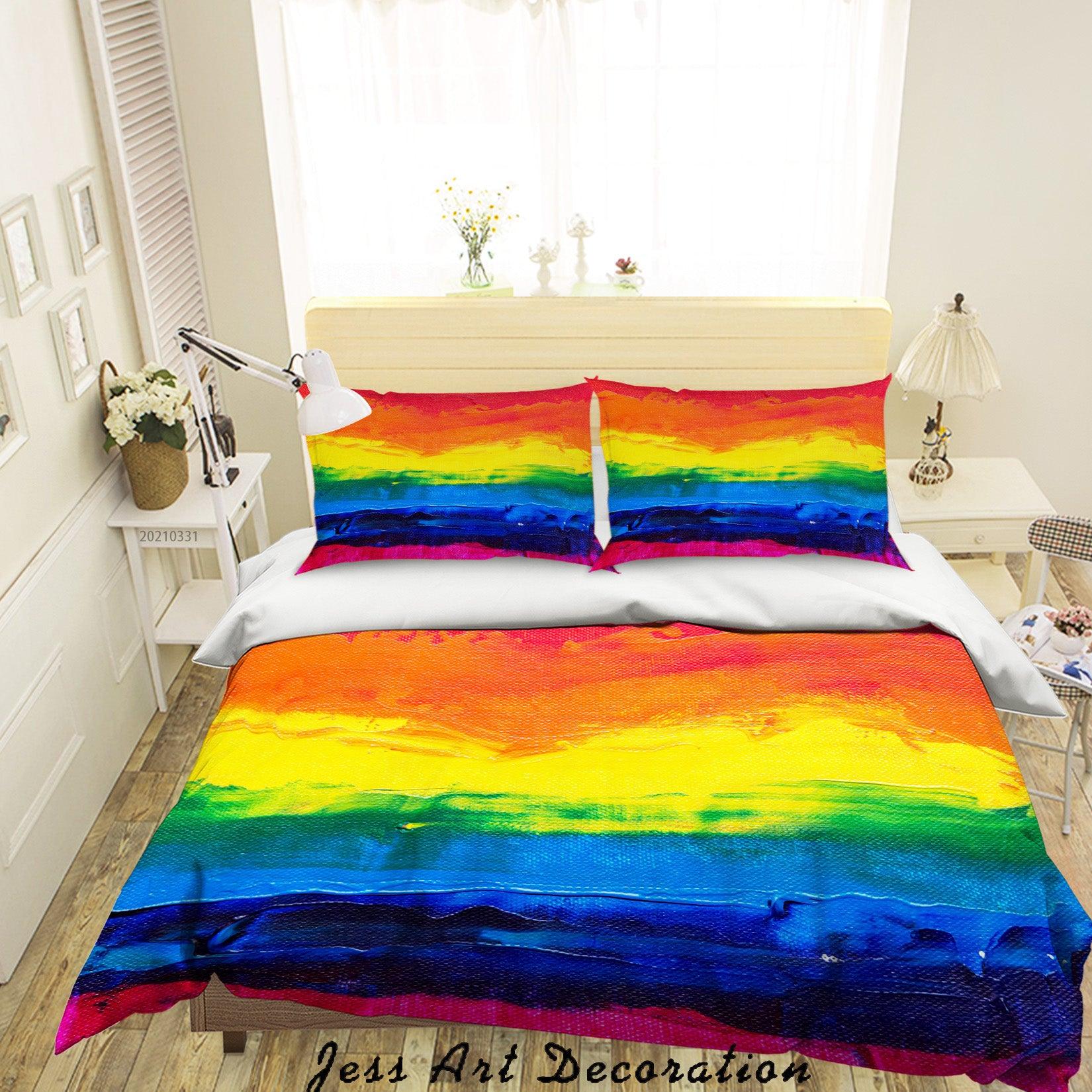 3D Abstract Color Graffiti Quilt Cover Set Bedding Set Duvet Cover Pillowcases 298- Jess Art Decoration
