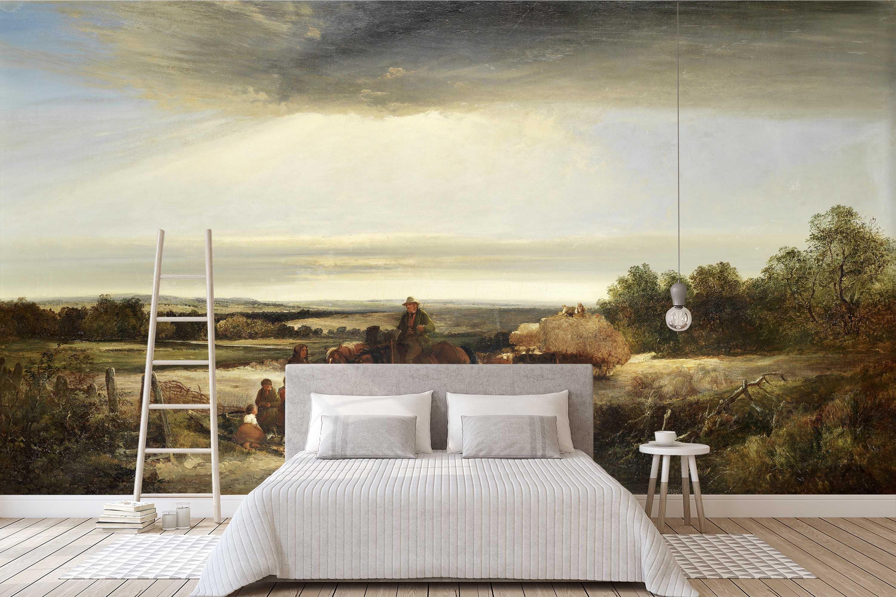 3D pastoral scenery oil painting wall mural wallpaper 35- Jess Art Decoration