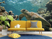 3D Turtle Underwater World Wall Mural Wallpaper LQH 167- Jess Art Decoration