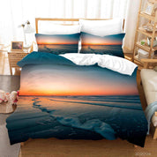 3D Landscape Sunset Beach Ocean Quilt Cover Set Bedding Set Duvet Cover Pillowcases LXL- Jess Art Decoration