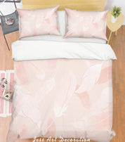 3D Pink Feathers Quilt Cover Set Bedding Set Pillowcases 05- Jess Art Decoration