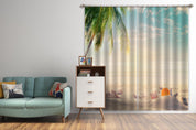3D Tropical Sky Beach Palm Curtains and Drapes LQH 459- Jess Art Decoration