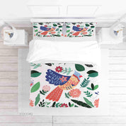 3D Colorful Bird Plant Leaves Quilt Cover Set Bedding Set Duvet Cover Pillowcases LXL- Jess Art Decoration