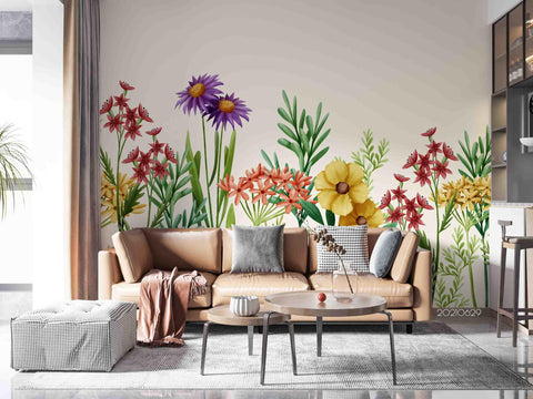 3D Spring Color Floral Wall Mural Wallpaper LQH 32- Jess Art Decoration