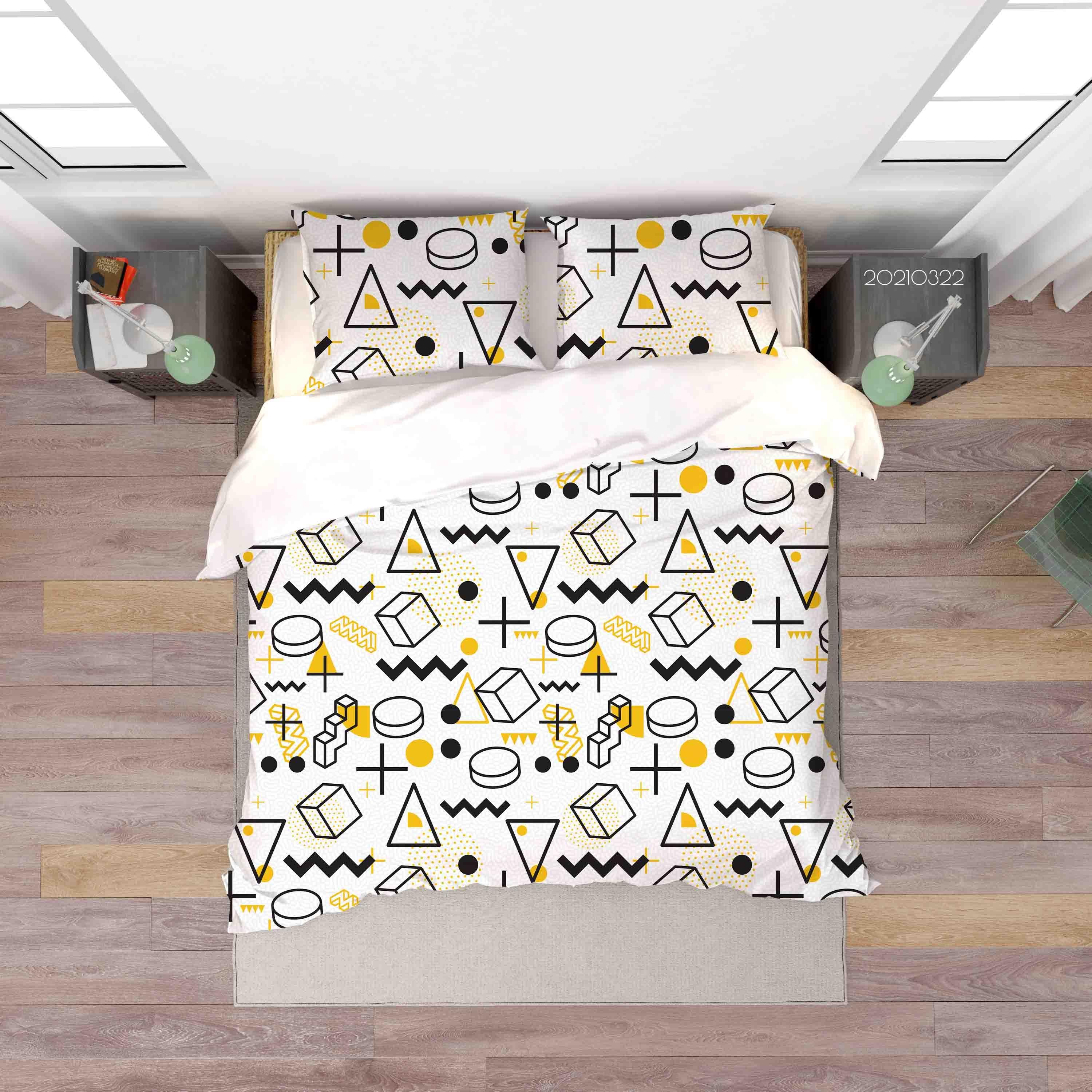 3D Abstract Geometric Pattern Quilt Cover Set Bedding Set Duvet Cover Pillowcases 131- Jess Art Decoration