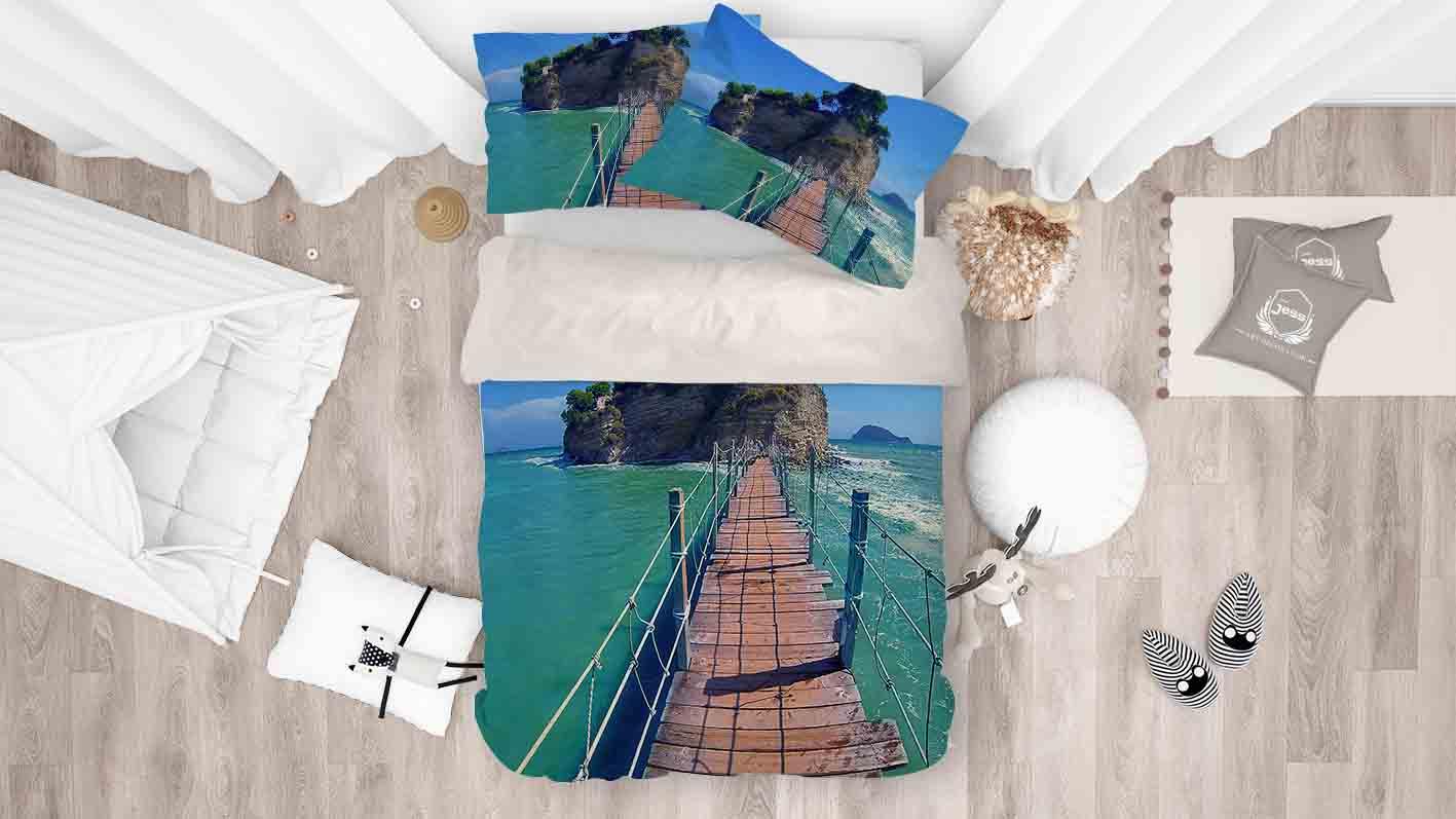 3D Sea Trestle Scenery Quilt Cover Set Bedding Set Pillowcases 109- Jess Art Decoration
