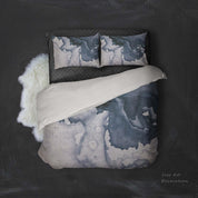 3D Blue Watercolor Quilt Cover Set Bedding Set Pillowcases 10- Jess Art Decoration