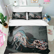 3D Abstract Dinosaur Street Graffiti Quilt Cover Set Bedding Set Duvet Cover Pillowcases 126- Jess Art Decoration
