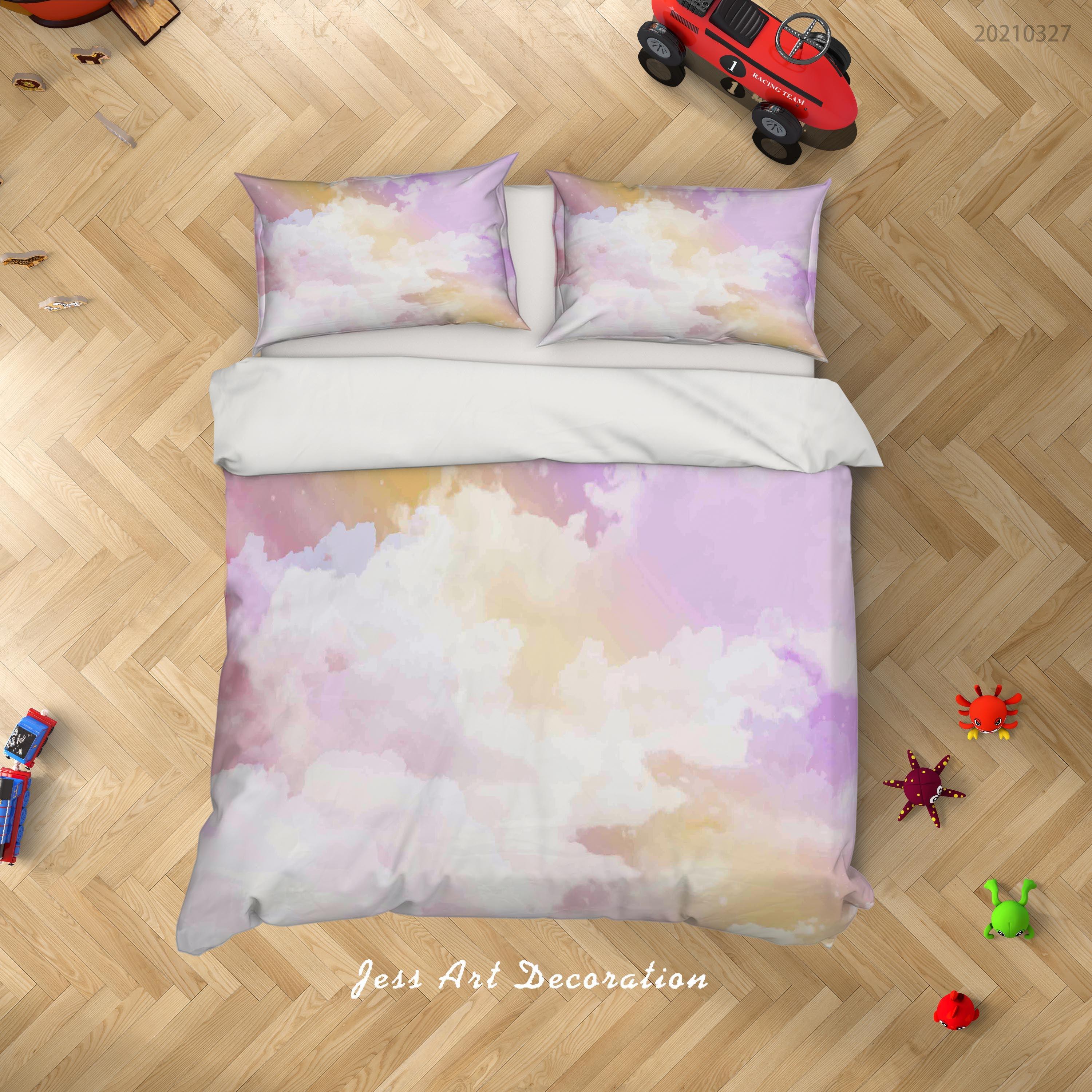 3D Watercolor Sky Cloud Quilt Cover Set Bedding Set Duvet Cover Pillowcases 54- Jess Art Decoration