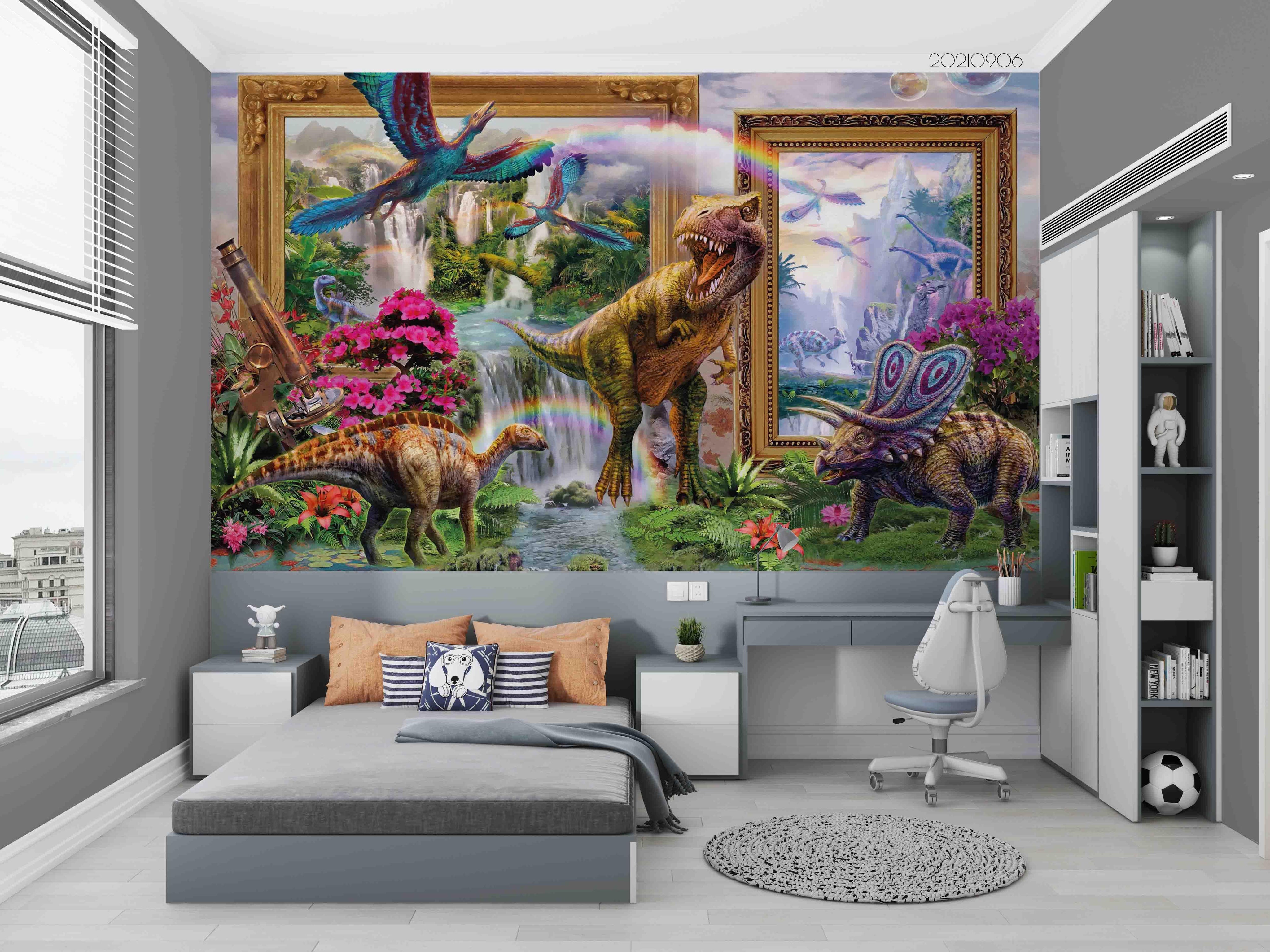 3D Dinosaur Jurassic Park Wall Mural Wallpaper LQH 525- Jess Art Decoration