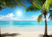 3D Beach Sky Plant Coconut Tree Blue Landscape Wall Mural Wallpaper LLL 2012- Jess Art Decoration