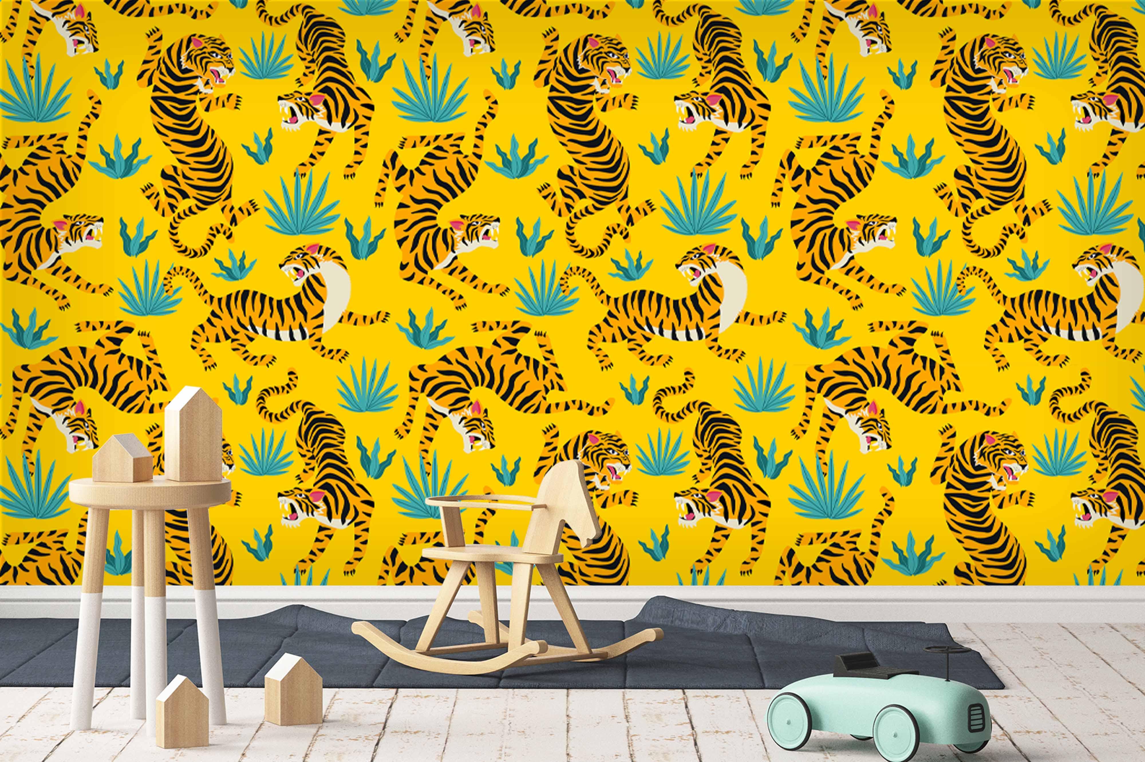3D Tiger Wall Mural Wallpaper 42- Jess Art Decoration