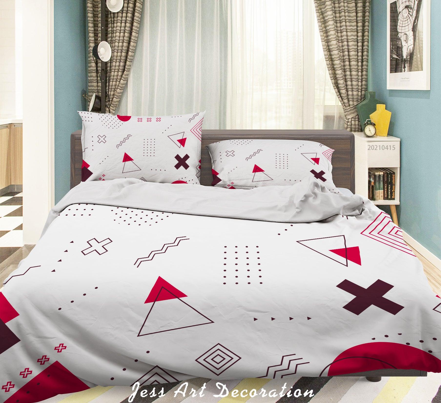 3D Abstract Color Geometry Quilt Cover Set Bedding Set Duvet Cover Pillowcases 104- Jess Art Decoration