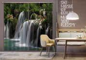 3D Landscape Mountain Waterfall Green Tree River Curtains and Drapes GD 4838- Jess Art Decoration