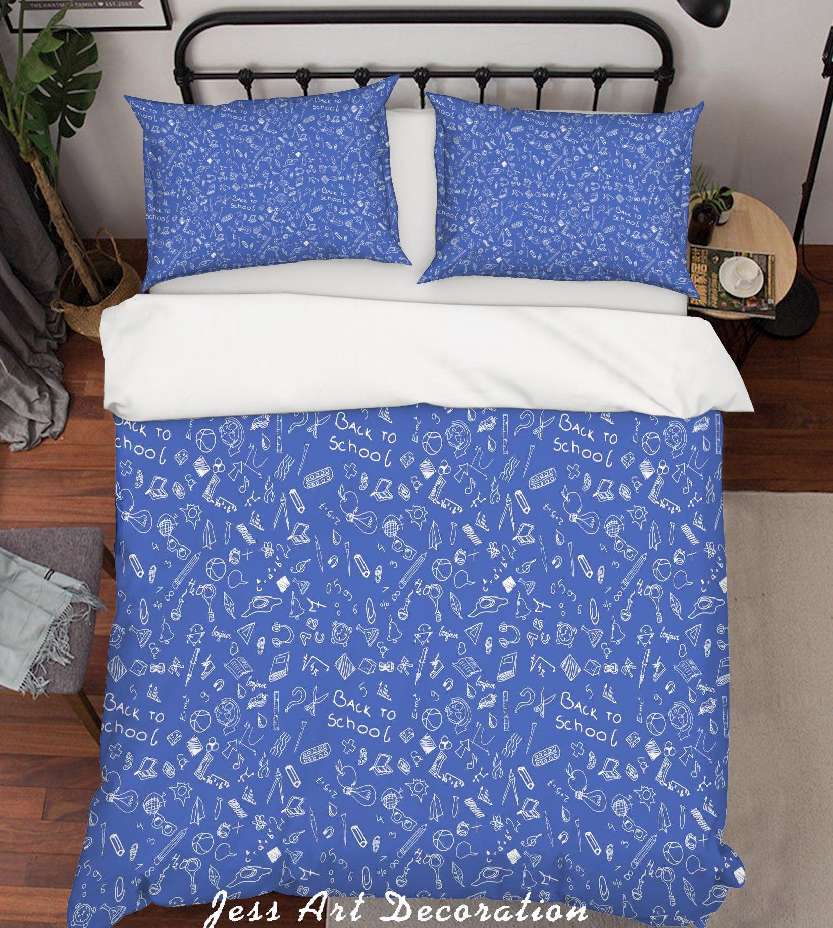 3D Cartoon Leopard Blue Quilt Cover Set Bedding Set Pillowcases 127- Jess Art Decoration