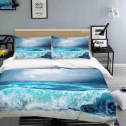 3D Blue Sea Spindrift Cloudy Sky Quilt Cover Set Bedding Set Duvet Cover Pillowcases JN 1200- Jess Art Decoration