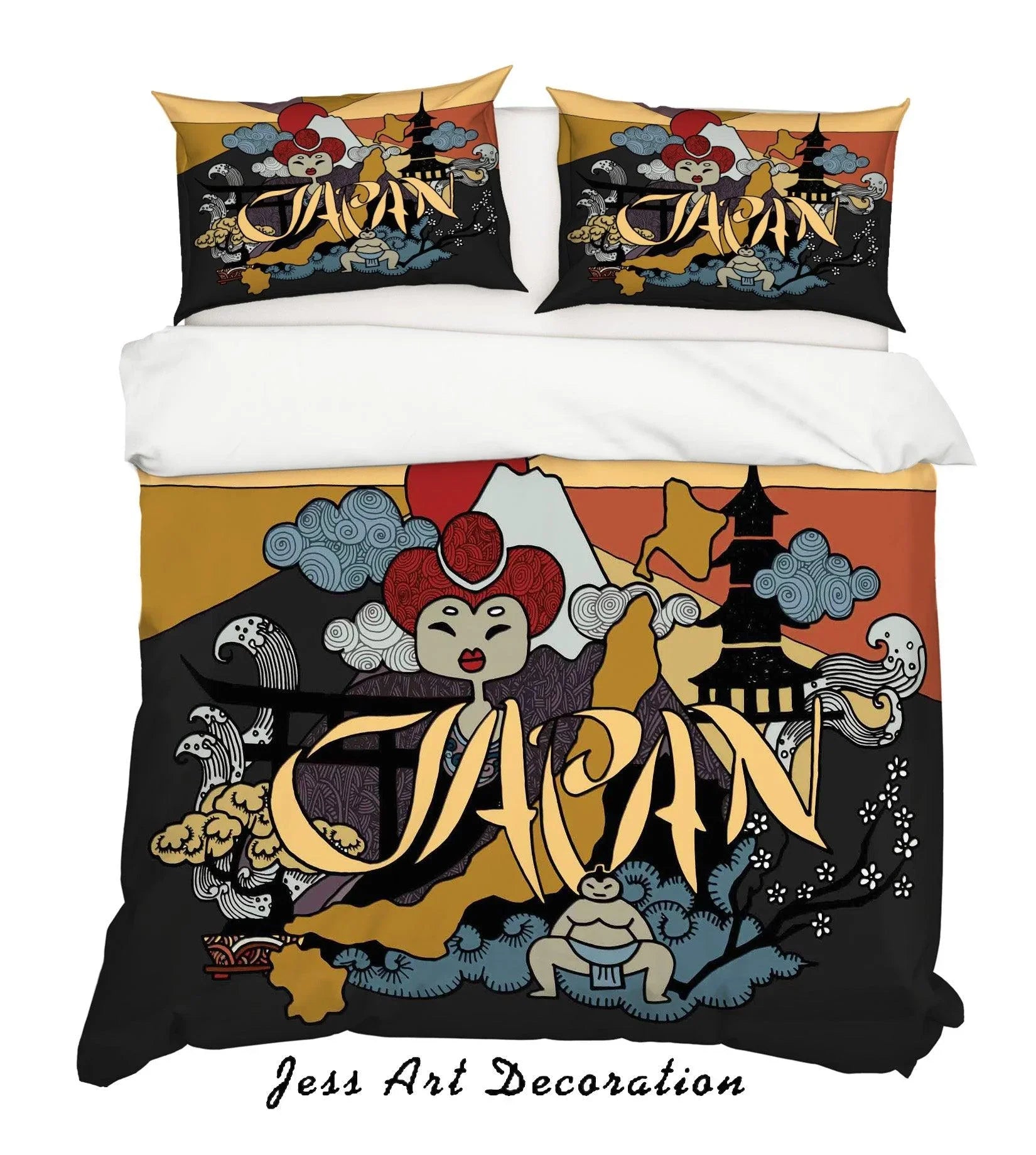 3D Graffiti Japanese Sign Figure Quilt Cover Set Bedding Set Duvet Cover Pillowcases LXL- Jess Art Decoration