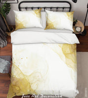 3D Watercolor Golden Marble Quilt Cover Set Bedding Set Duvet Cover Pillowcases 88- Jess Art Decoration