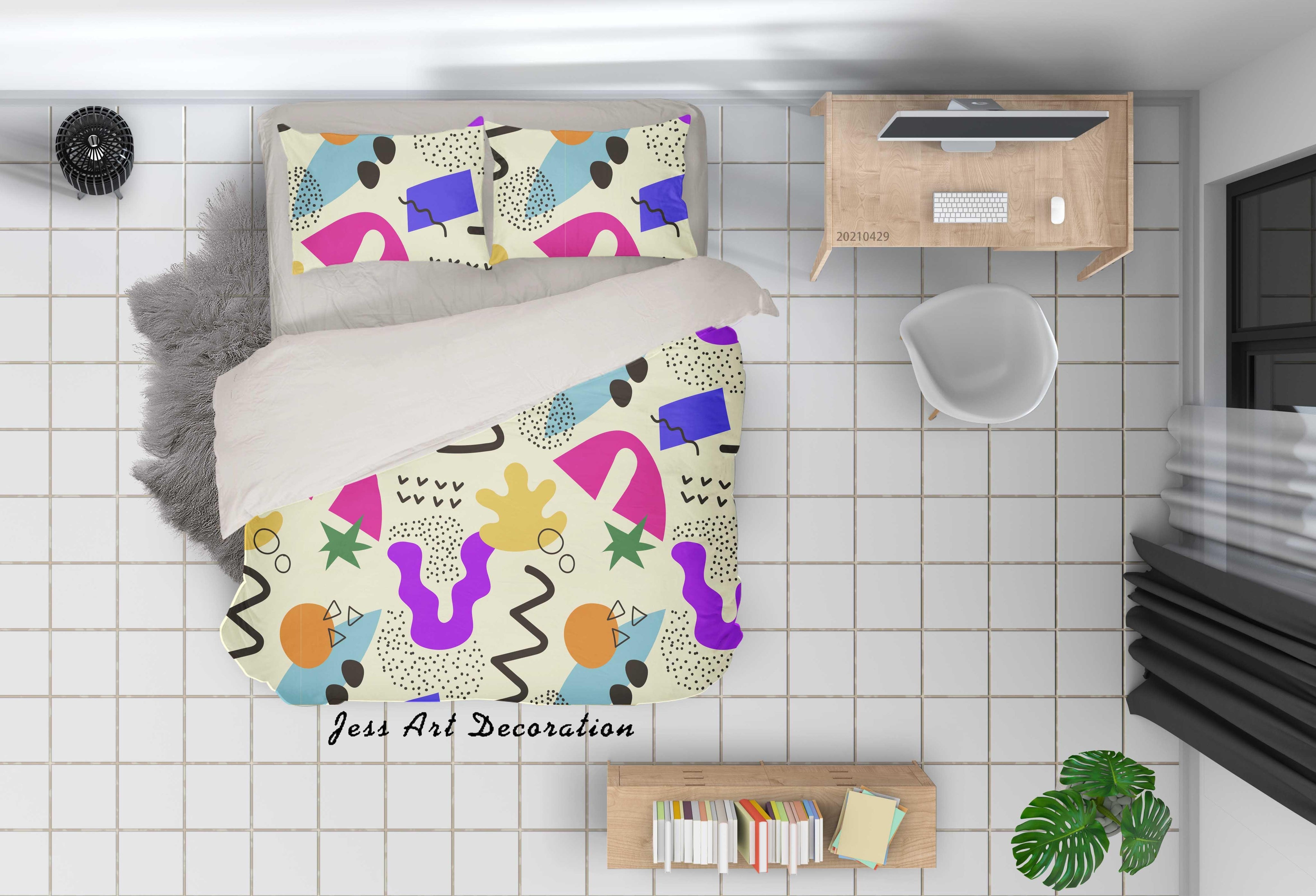 3D Abstract Color Pattern Quilt Cover Set Bedding Set Duvet Cover Pillowcases 30- Jess Art Decoration