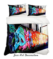 3D Graffiti Quilt Cover Set Bedding Set Pillowcases 40- Jess Art Decoration