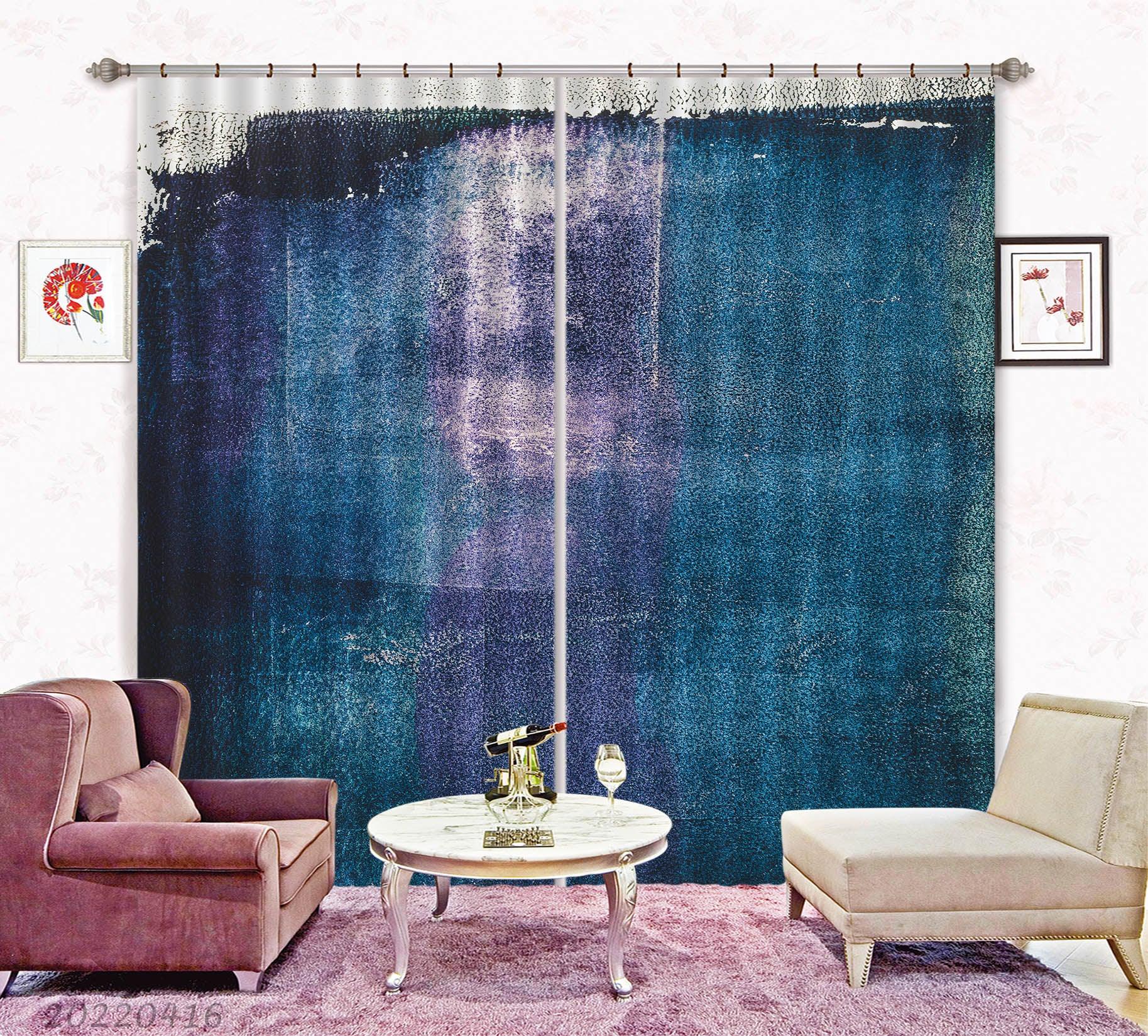 3D Abstract Blue Texture Pattern Curtains and Drapes GD 4347- Jess Art Decoration